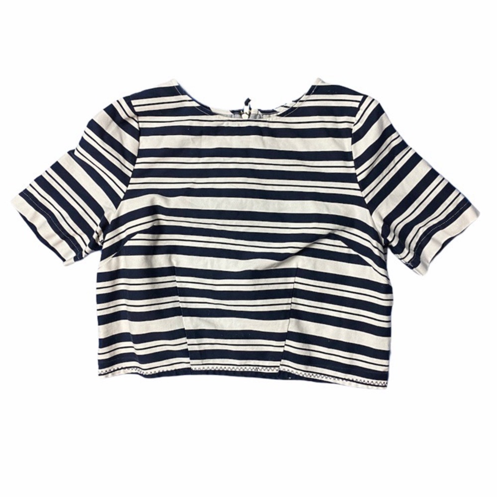 Stylus structured striped crop top